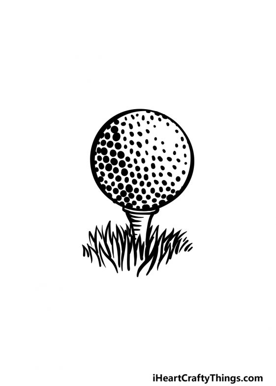 Golf Ball Drawing - How To Draw A Golf Ball Step By Step