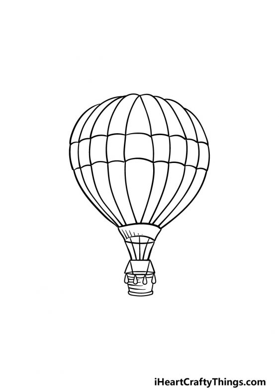 Hot Air Balloon Drawing How To Draw A Hot Air Balloon Step By Step