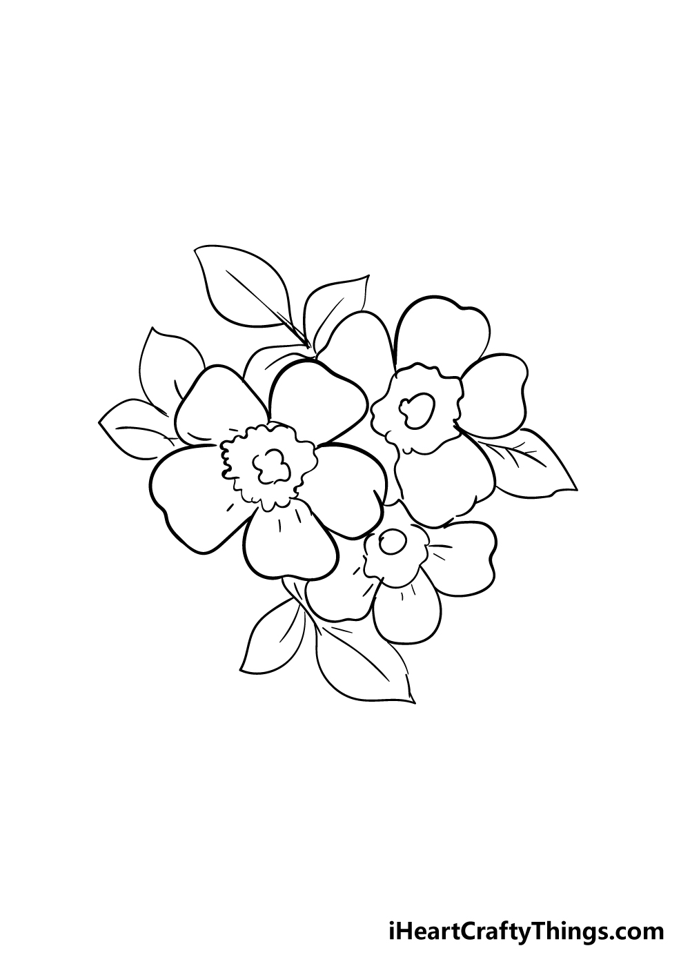 cherry blossoms drawing step 7