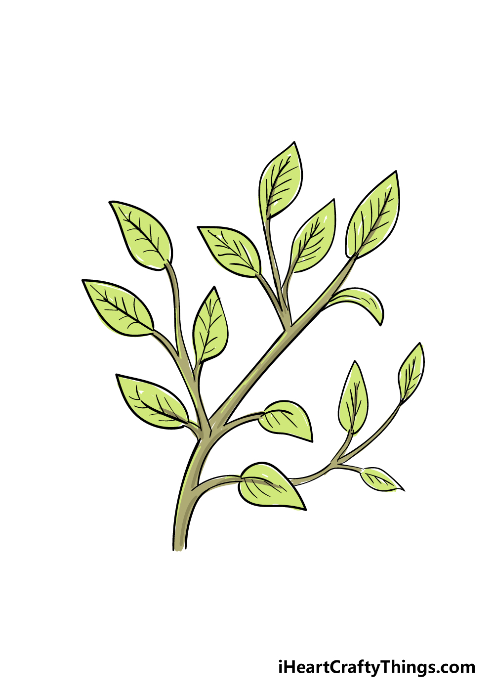 easy tree drawing with leaves