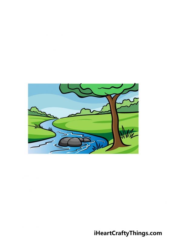 River Drawing - How To Draw A River Step By Step