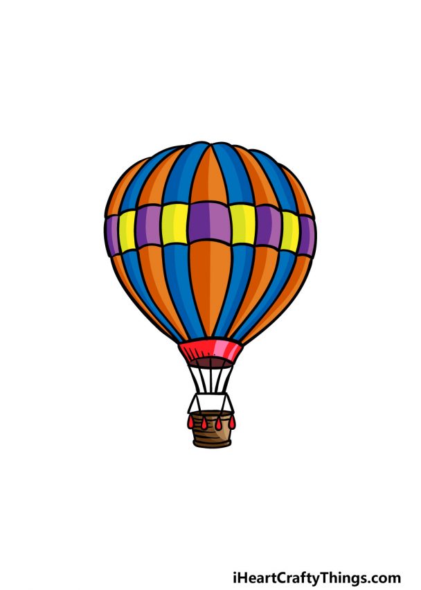 Hot Air Balloon Drawing How To Draw A Hot Air Balloon Step By Step