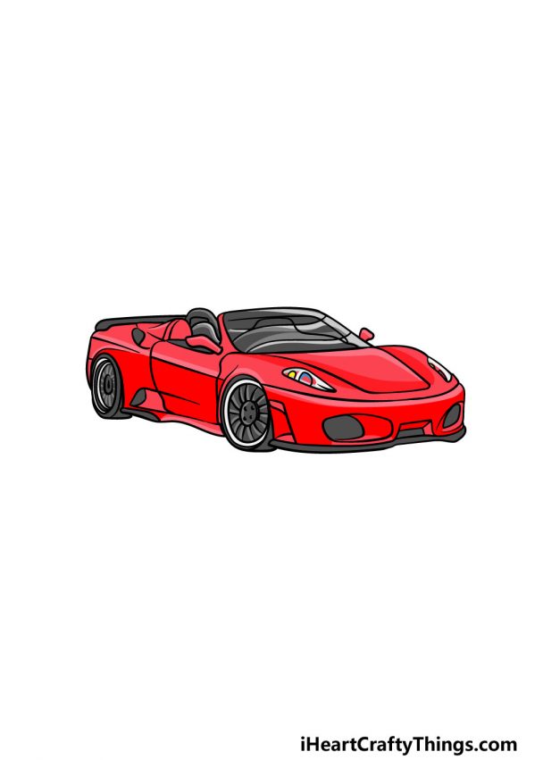 Ferrari Drawing - How To Draw A Ferrari Step By Step