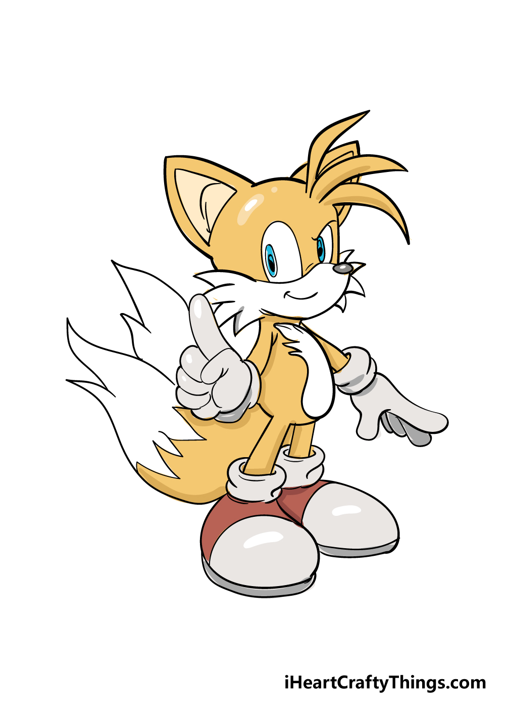 tails drawing step 9