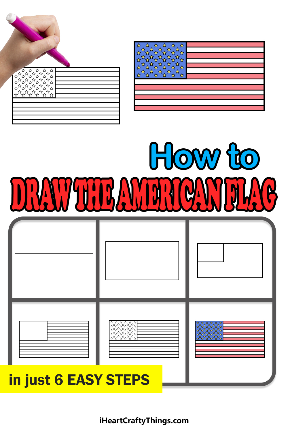 how to draw the american flag