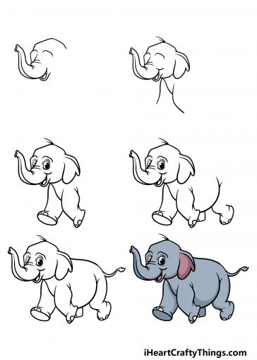 Baby Elephant Drawing - How To Draw A Baby Elephant Step By Step