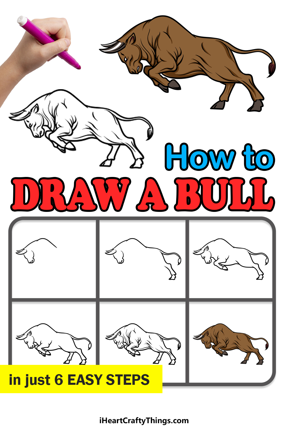 How to Draw a Bull How to Draw an Easy Bull - Jennings Toret1941