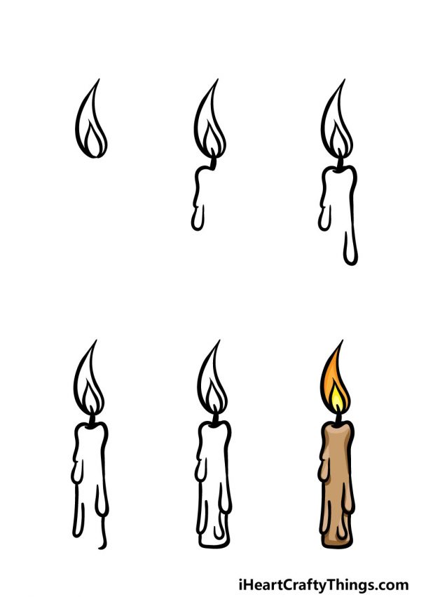 Candle Drawing How To Draw A Candle Step By Step