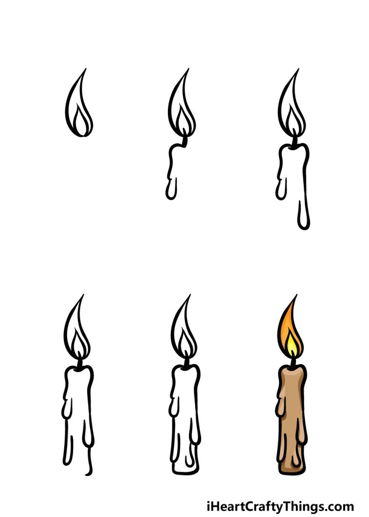 Candle Drawing How To Draw A Candle Step By Step