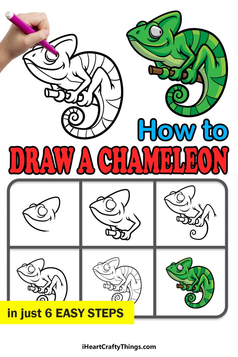 Chameleon Drawing - How To Draw A Chameleon Step By Step
