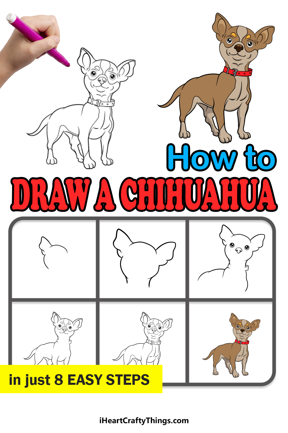 how to draw a chihuahua in 8 easy steps