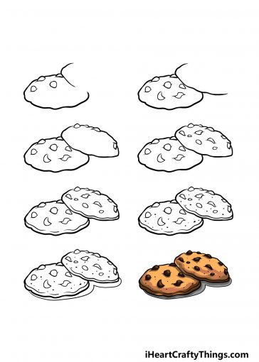 Cookie Drawing - How To Draw A Cookie Step By Step