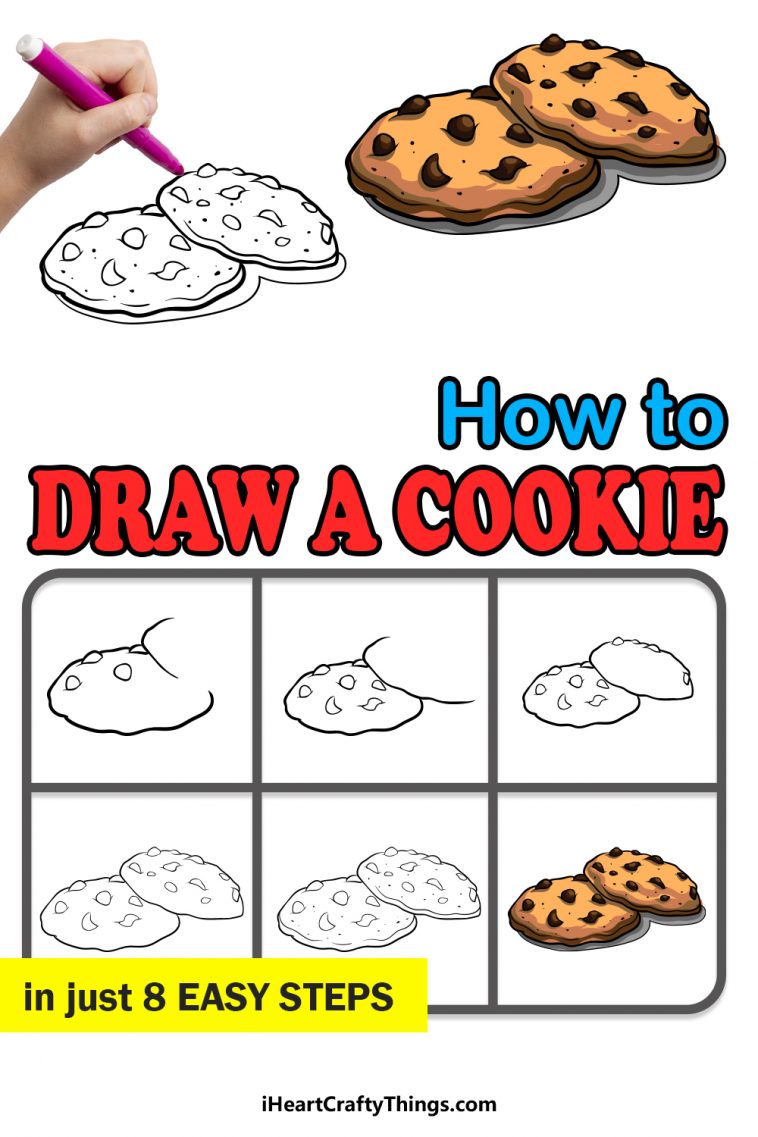 Cookie Drawing - How To Draw A Cookie Step By Step