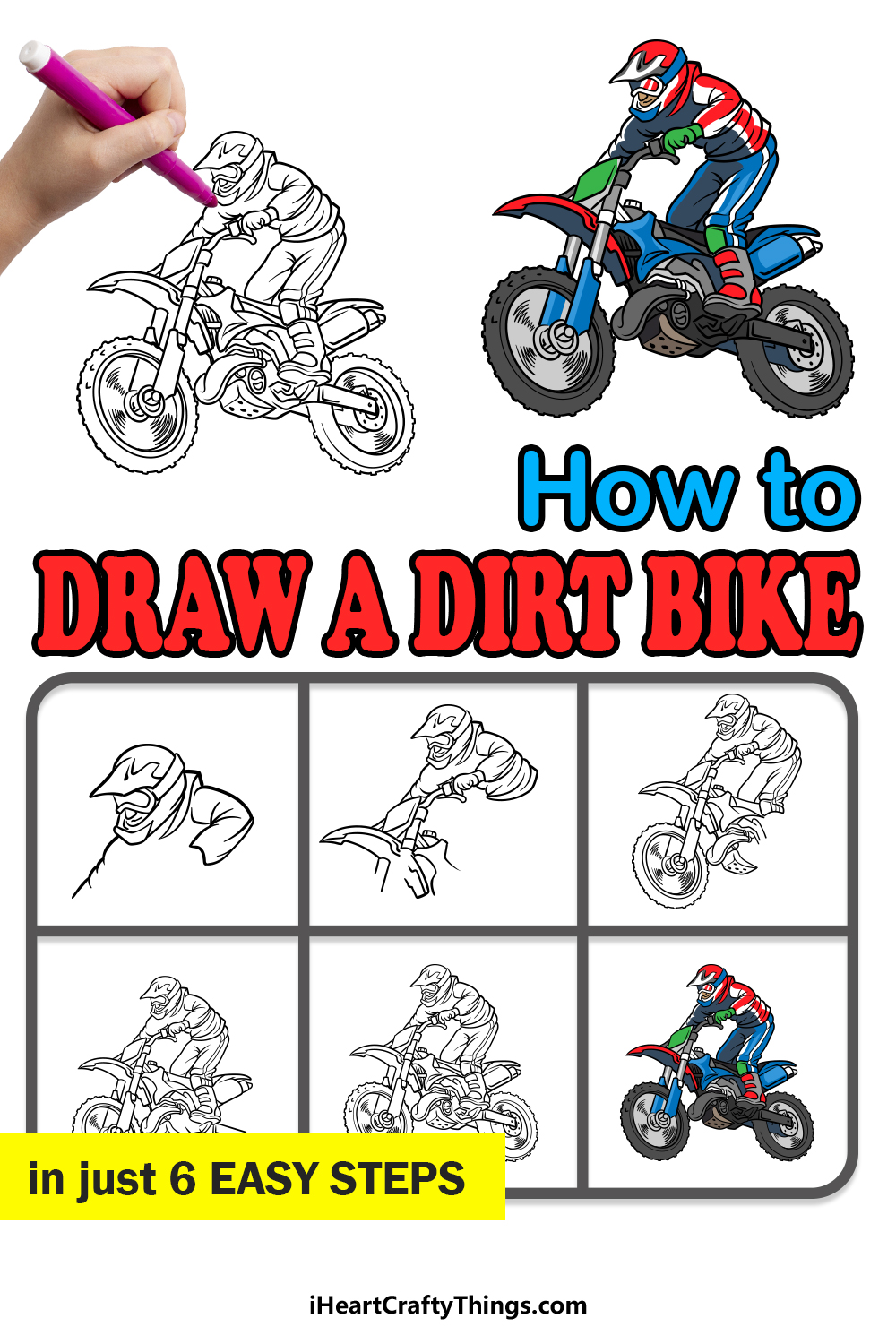 Bike Drawing:Easy, Simple, Cartoon and Step by Step