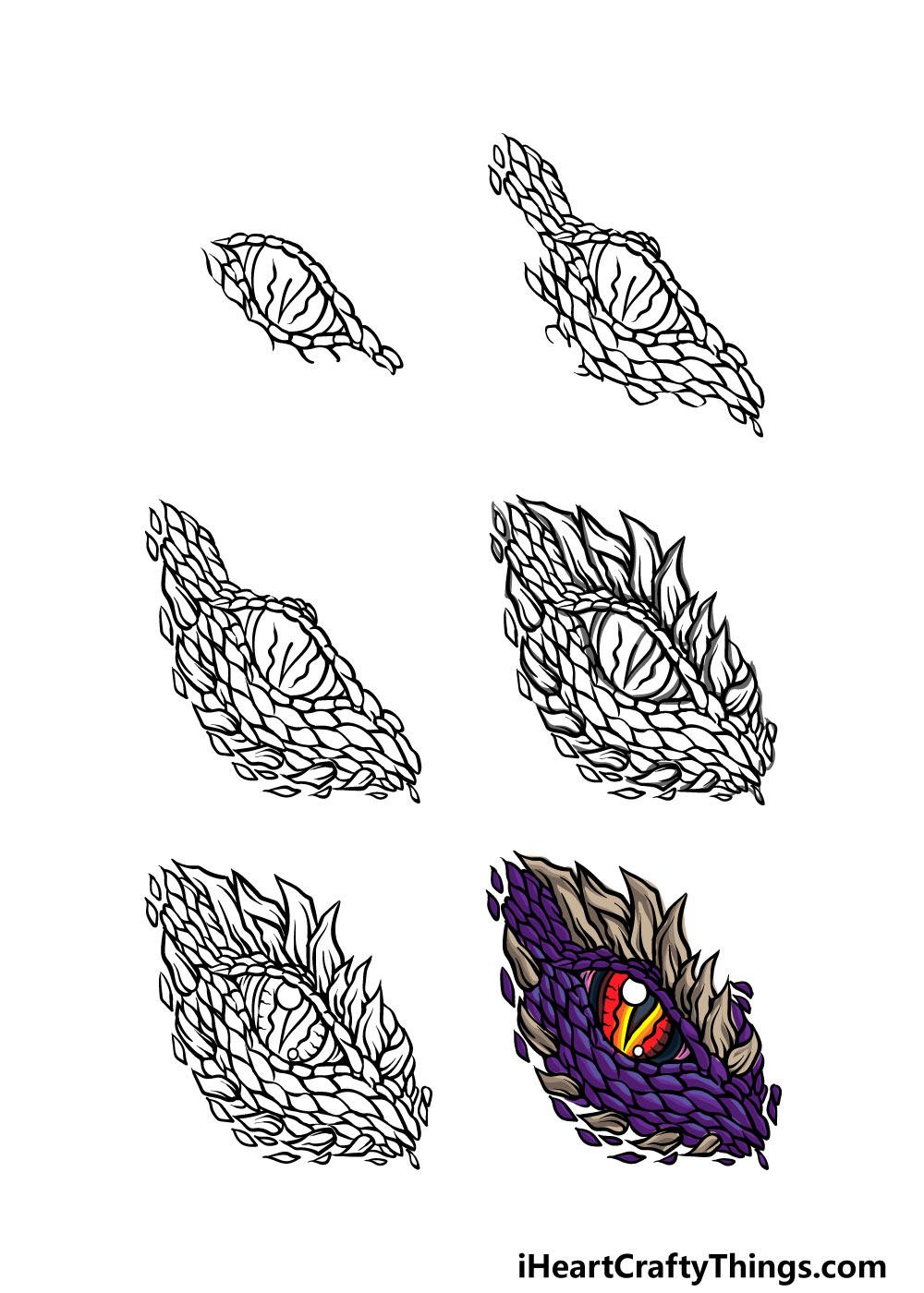 how to draw a dragon eye easy