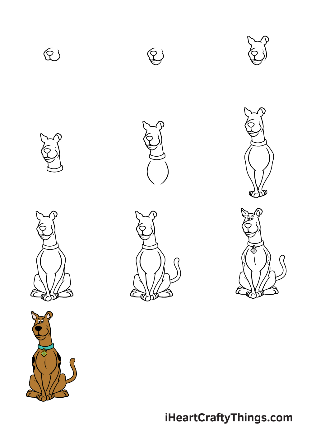 How to draw scooby doo