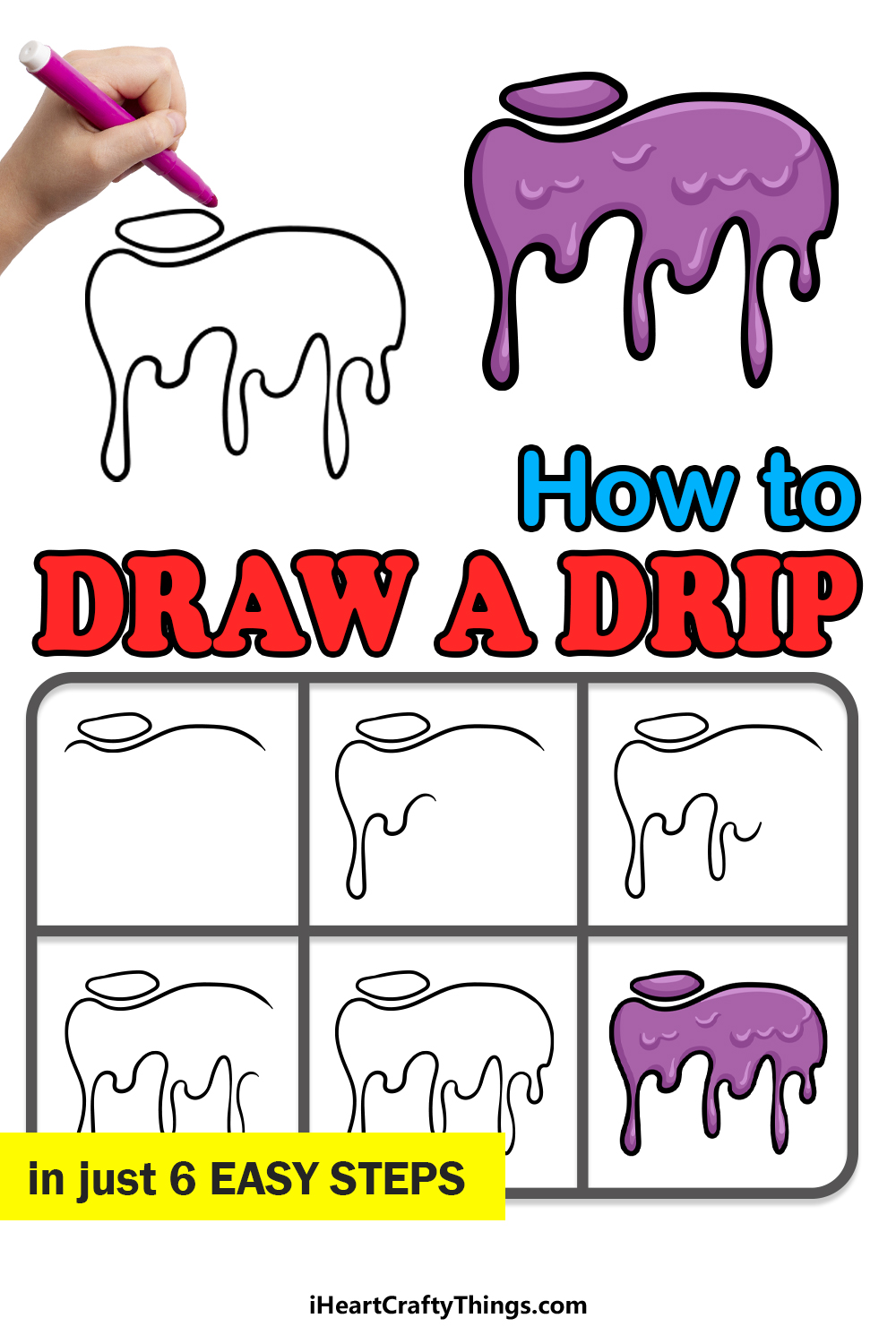 how to draw a drip in 6 easy steps