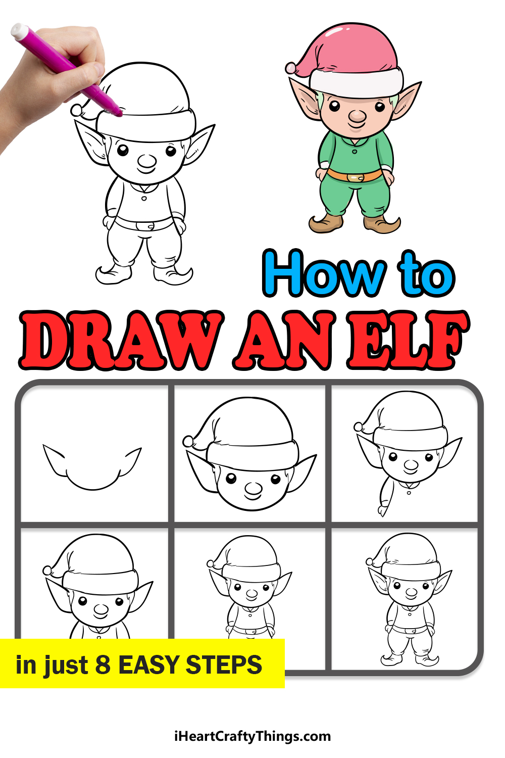 how to draw an elf in 8 easy steps