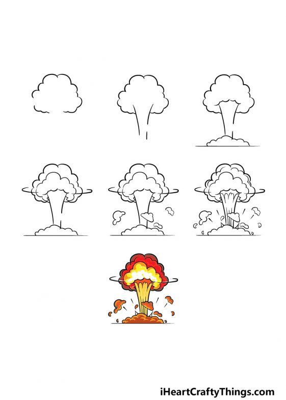 Explosion Drawing - How To Draw An Explosion Step By Step