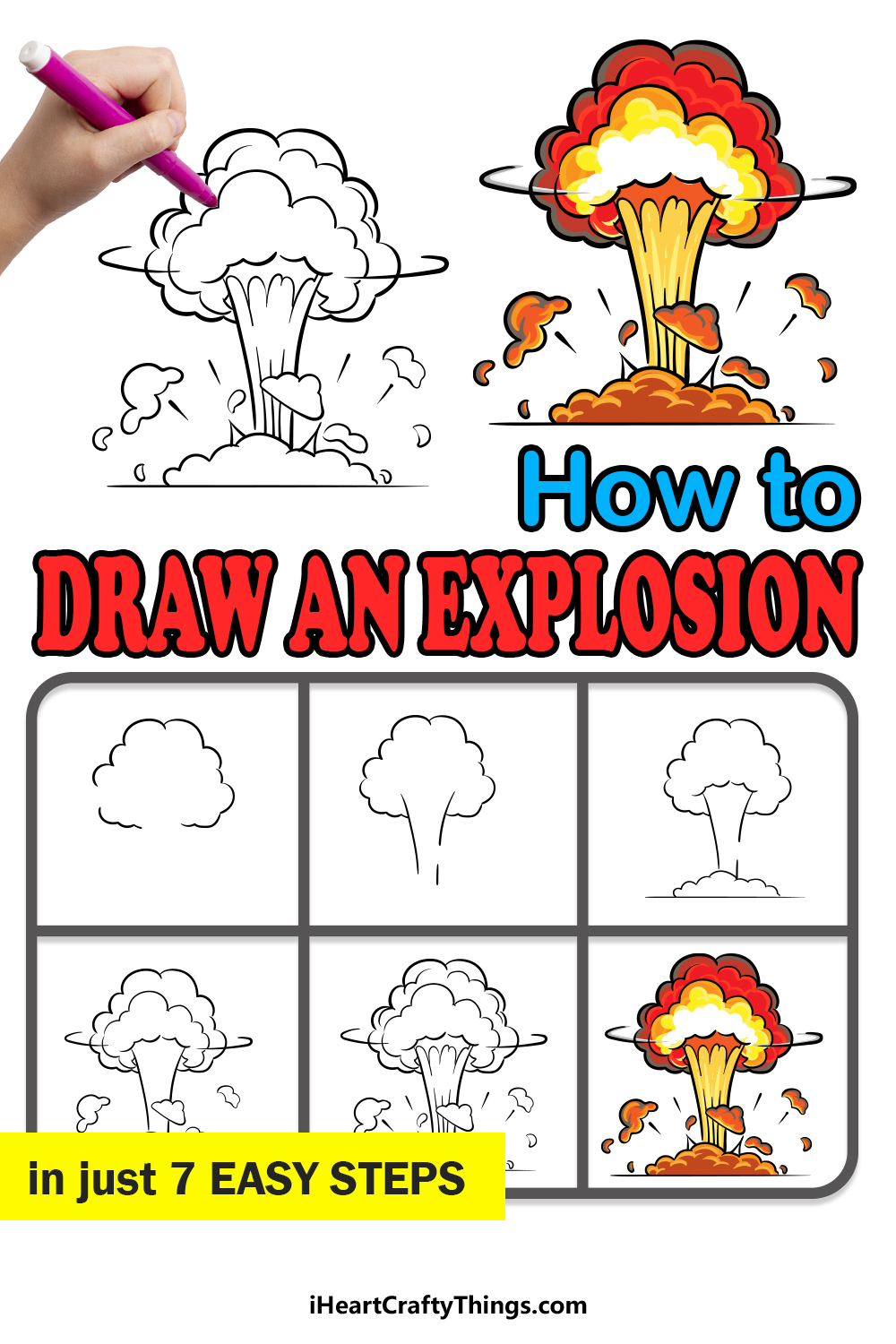 Explosion Drawing - How To Draw An Explosion Step By Step