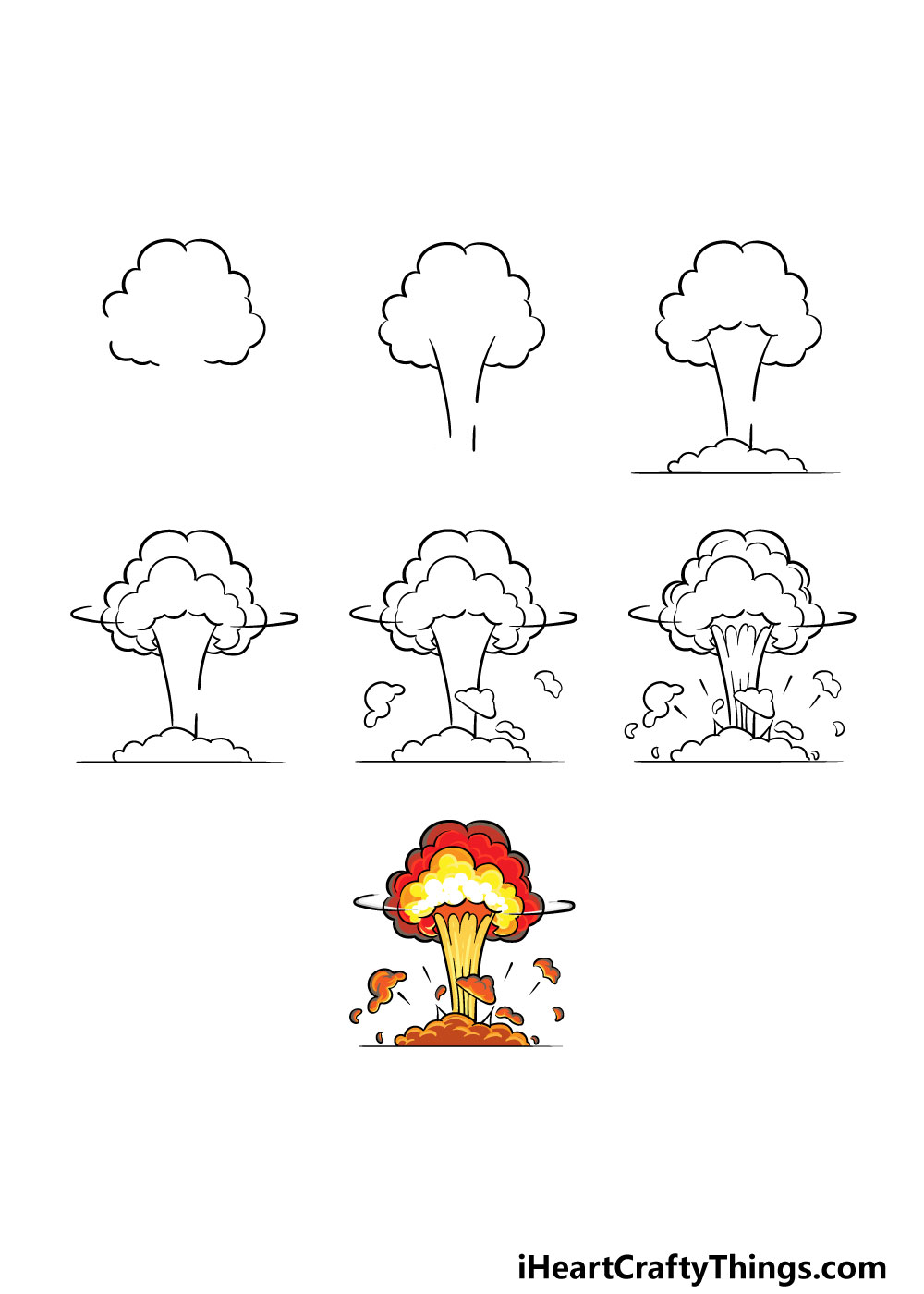 how to draw an explosion in 7 steps