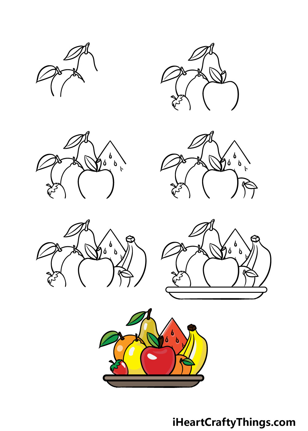 how to draw fruits in 7 steps