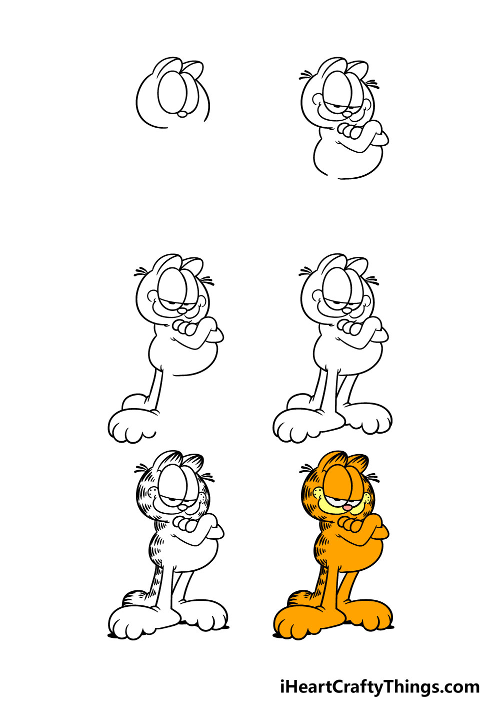 Garfield Drawing - How To Draw Garfield Step By Step