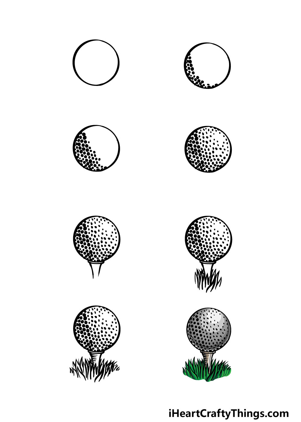 How to draw Golf Club step by step 