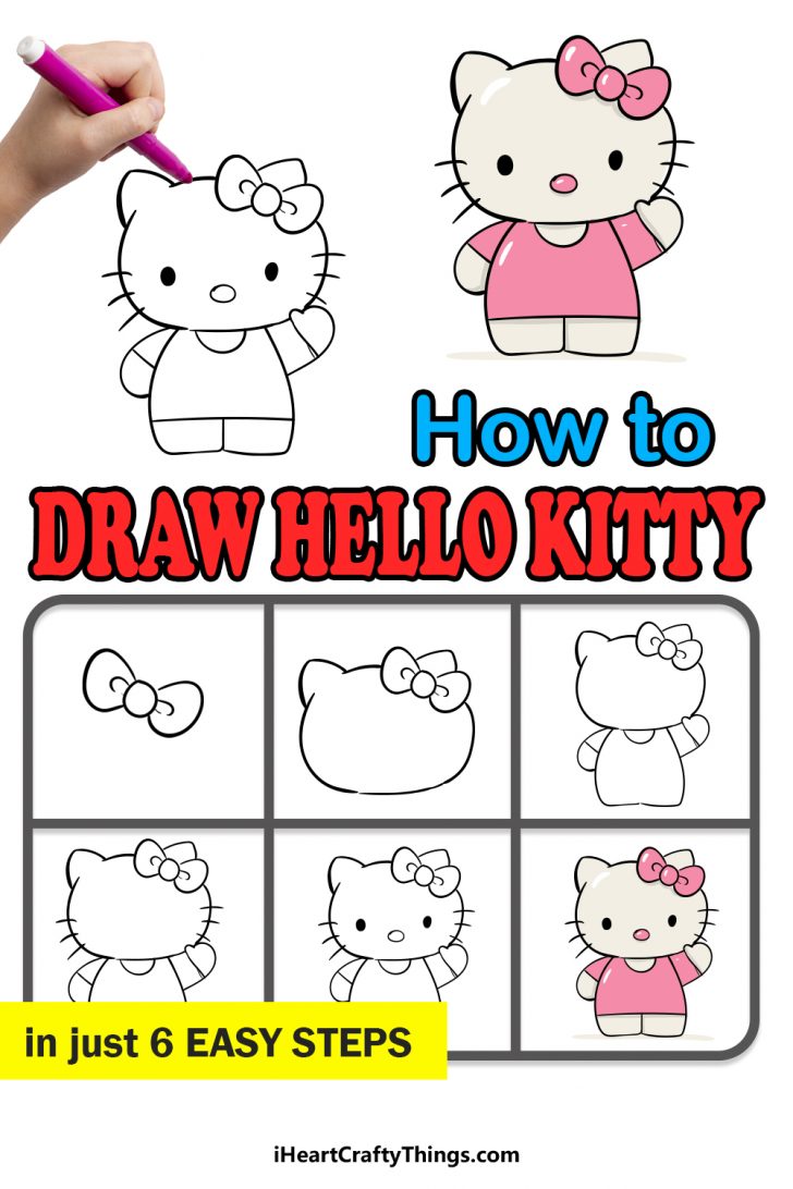 Hello Kitty Drawing - How To Draw Hello Kitty Step By Step