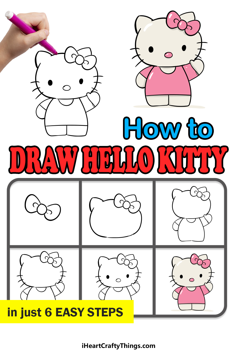 How to draw Hello Kitty step by step for beginners