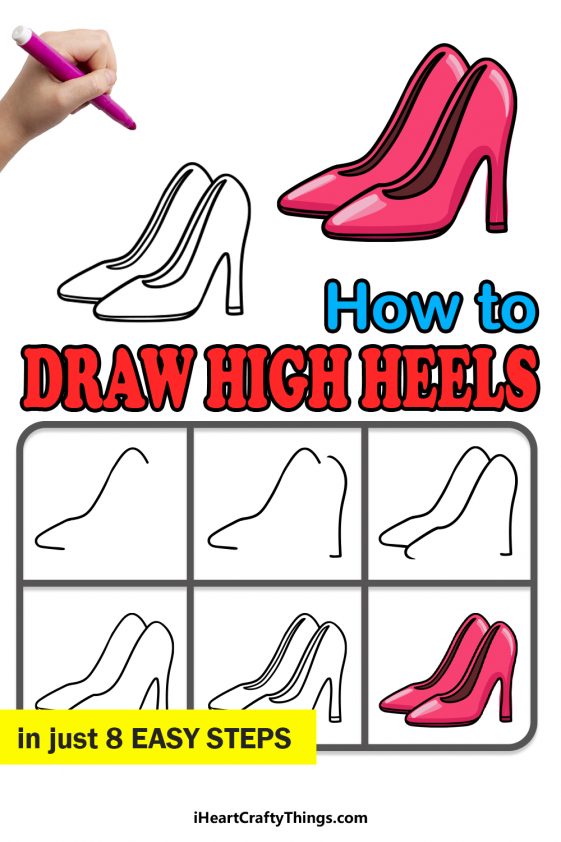 High Heels Drawing - How To Draw High Heels Step By Step