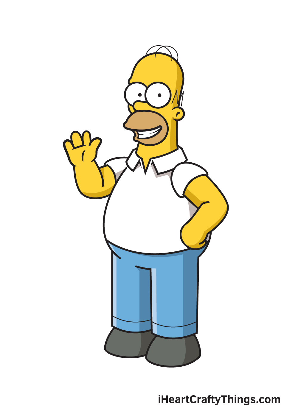 drawing homer simpson 9 steps