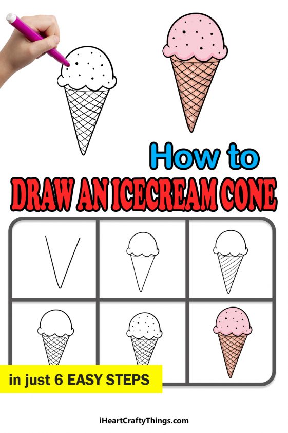 Ice Cream Cone Drawing - How To Draw An Ice Cream Cone Step By Step