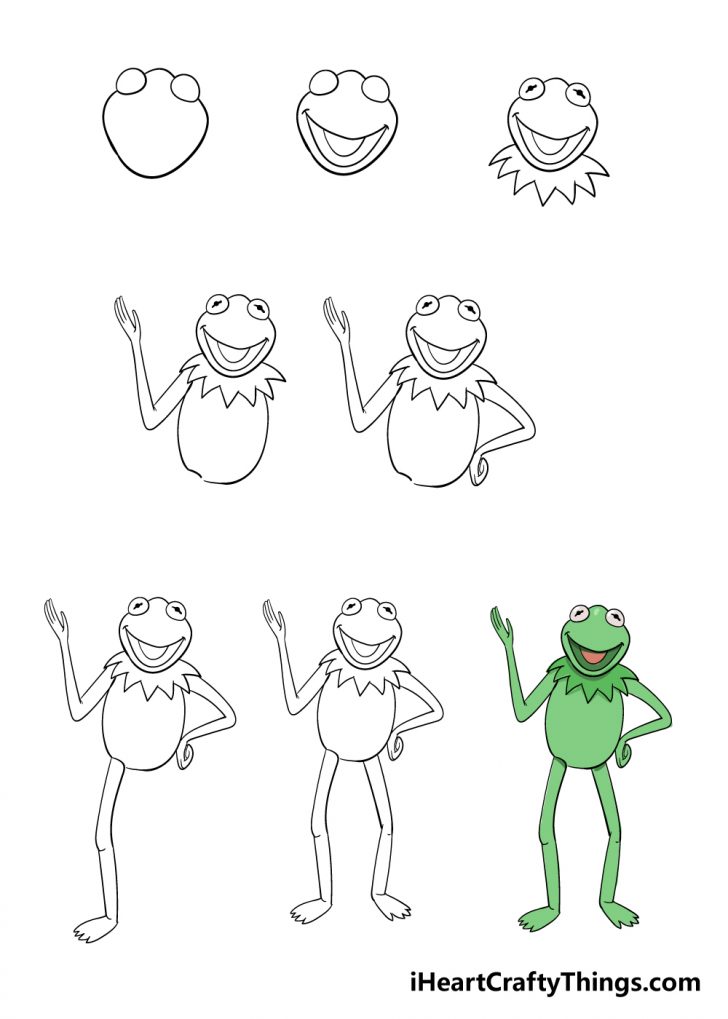 Kermit The Frog Drawing How To Draw Kermit The Frog Step By Step