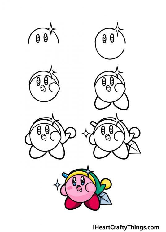 Kirby Drawing How To Draw Kirby Step By Step