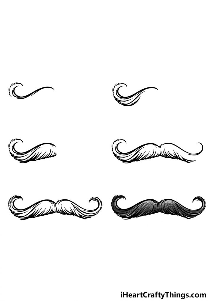 Mustache Drawing How To Draw A Mustache Step By Step