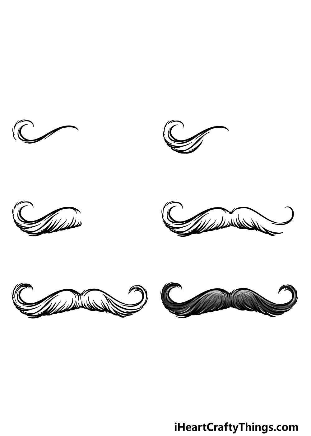 Mustache Drawing How To Draw A Mustache Step By Step