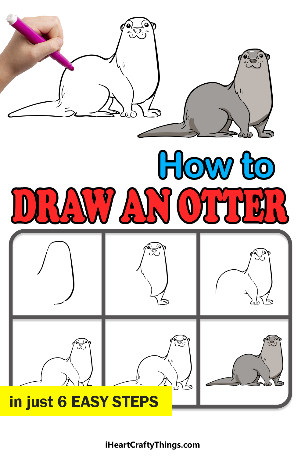 how to draw an otter in 6 easy steps