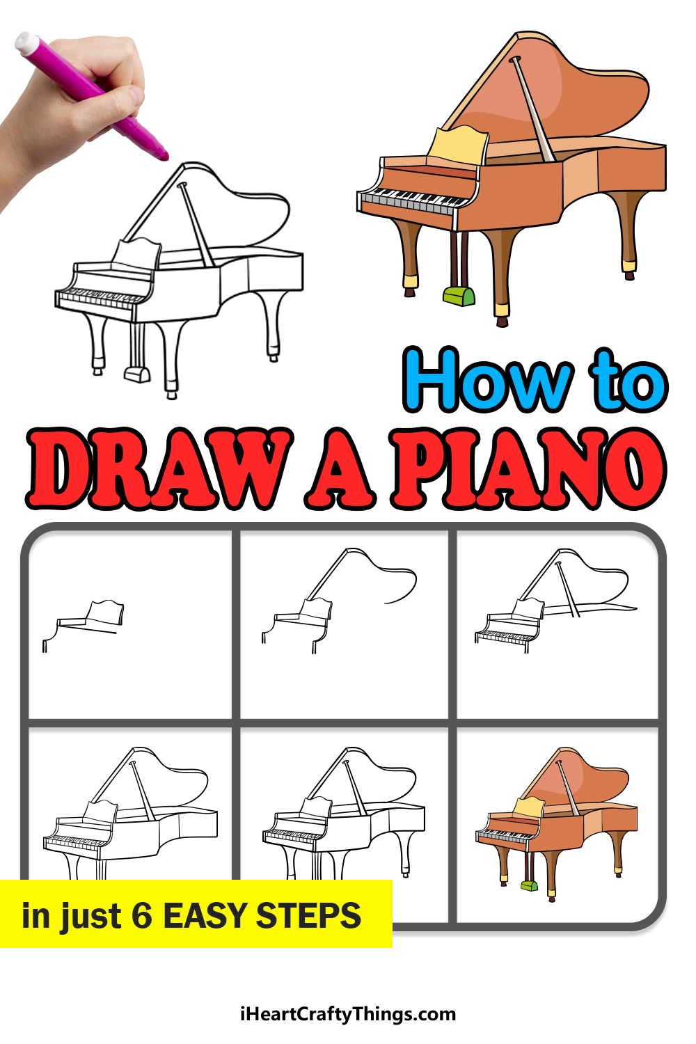 Easy Drawing Guides - How to Draw a Piano. Easy to Draw Art Project for  Kids. See the Full Drawing Tutorial on https://bit.ly/31uMsSQ . #Piano  #HowToDraw #DrawingIdeas | Facebook