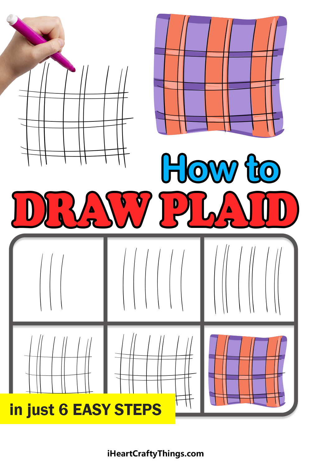 HOW TO DRAW PLAID Step by Step Drawing Tutorial of plaid, plaid skirt with  ruffles and pleats 