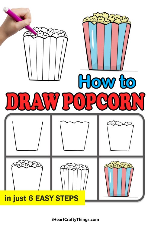 Popcorn Drawing How To Draw Popcorn Step By Step