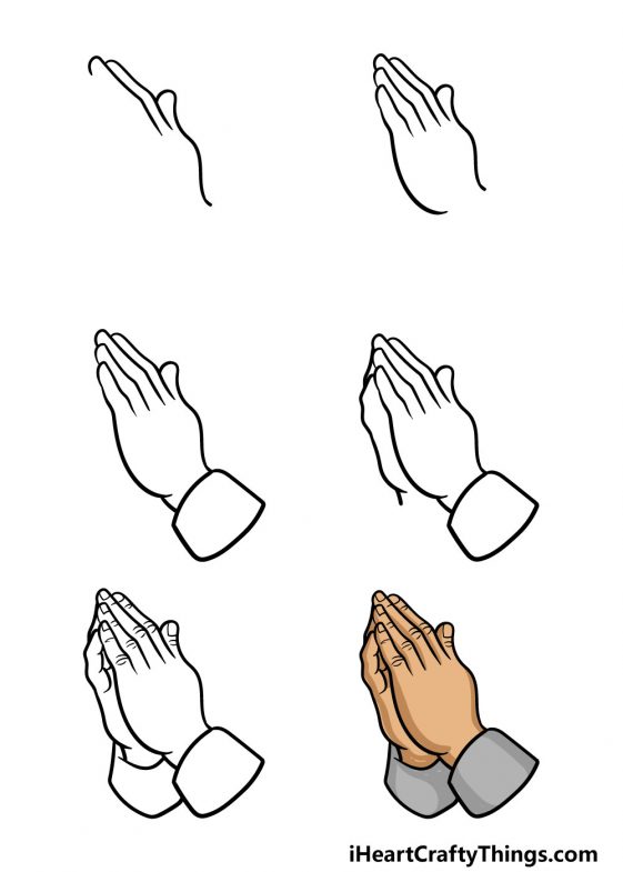 Praying Hands Drawing How To Draw Praying Hands Step By Step