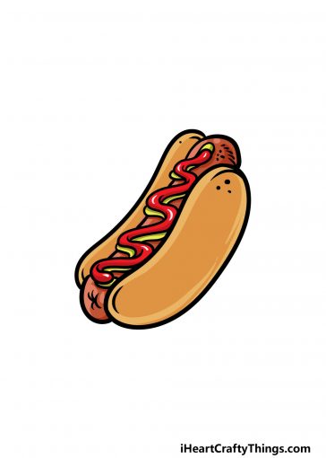 how to draw a hotdog image