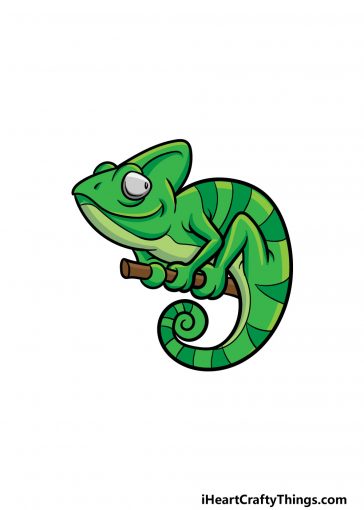 how to draw a chameleon image