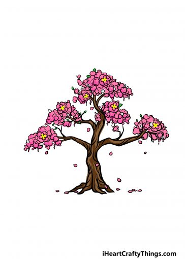 how to draw a cherry blossom image
