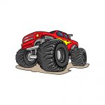how to draw a monster truck image