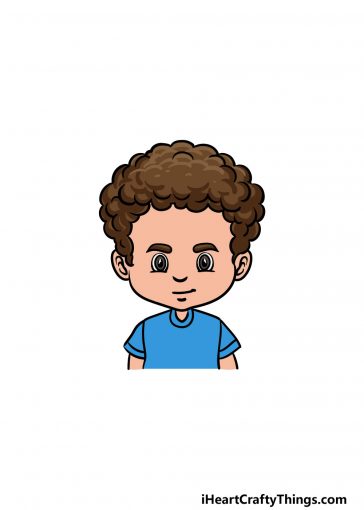 how to draw curly male hair image
