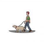 how to draw a man with a dog image