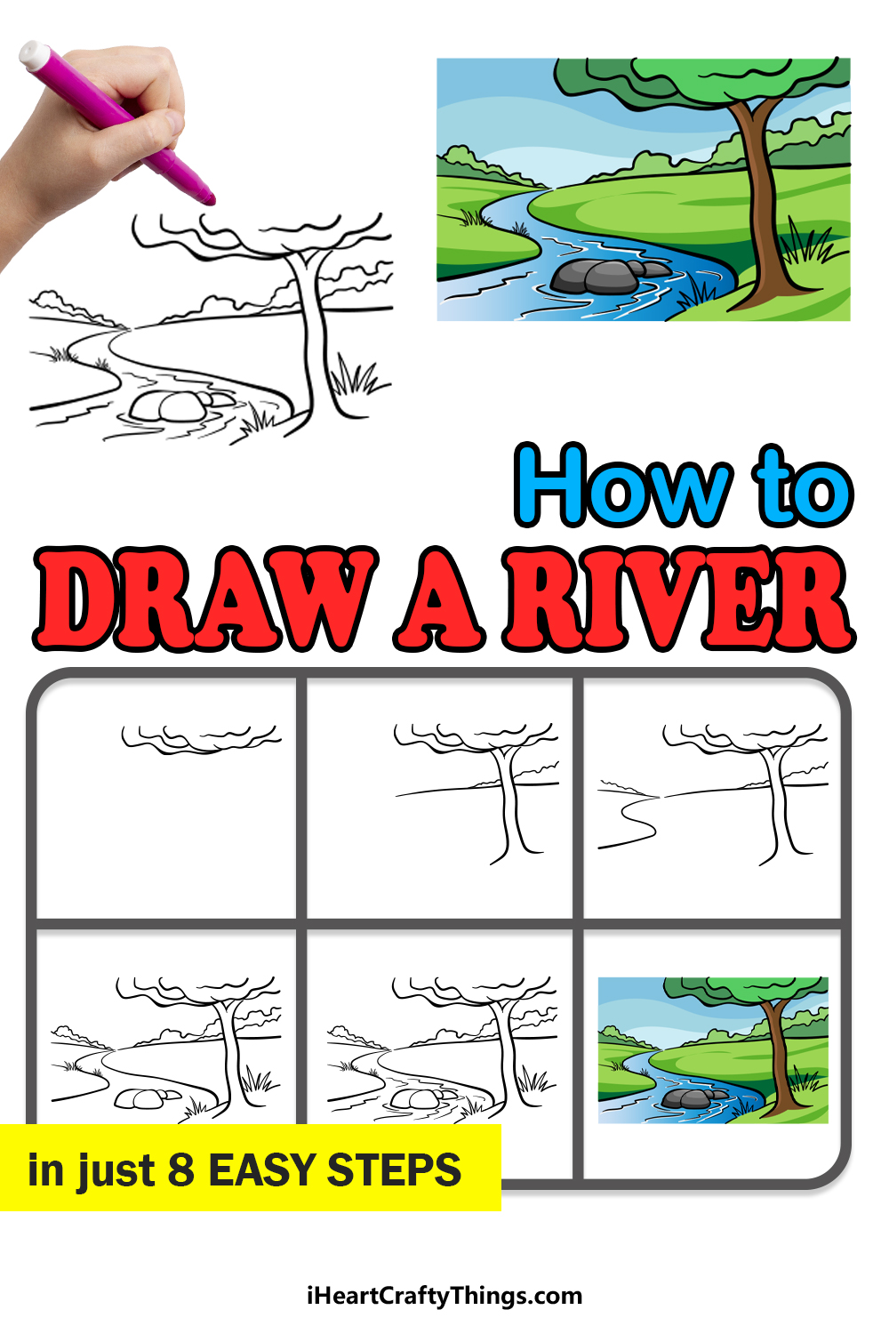 How To Draw A River Easy