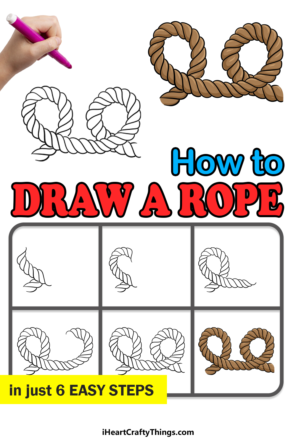 how to draw rope in 6 easy steps